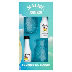 Malibu Coconut Rum Duo with Pineapple Shot Glasses Gift Set