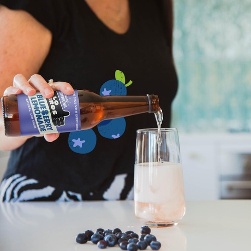 Lo Bros Kombucha Blueberry Lemonade Low Sugar