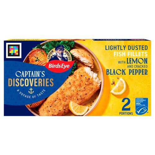 Birds Eye 2 MSC Lightly Dusted Lemon & Pepper Fish Fillets 