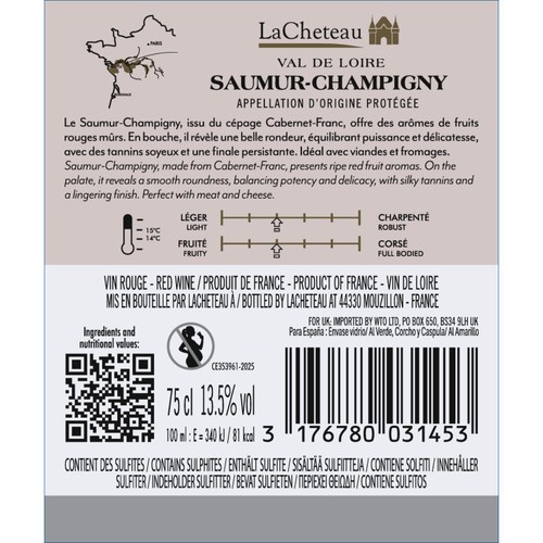 Lacheteau Saumur Champigny Rouge