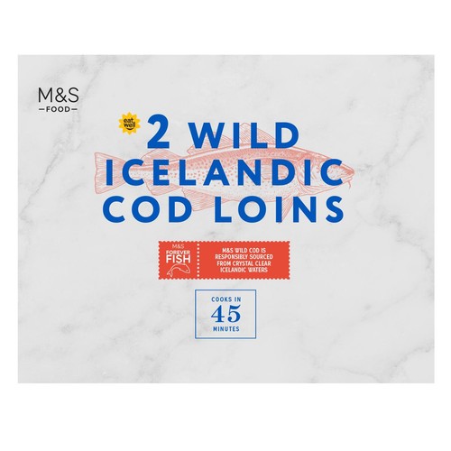 M&S 2 Wild Icelandic Cod Loins Frozen