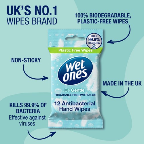 Wet Ones Be Gentle Biodegradeable Antibacterial Wipes