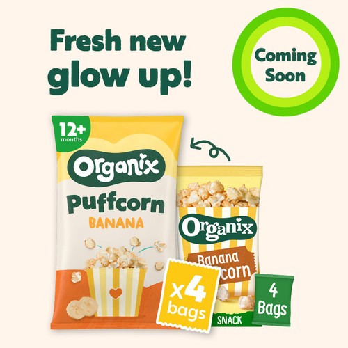 Organix Banana Puffcorn Toddler Snack Multipack 12+ Months