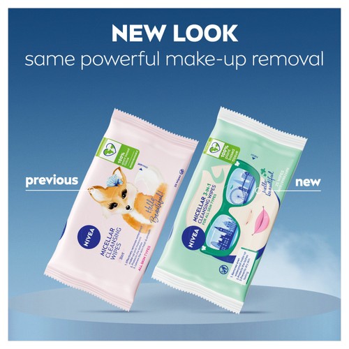 NIVEA Biodegradable 3 in 1 Micellair Micellar Cleansing Face Wipes