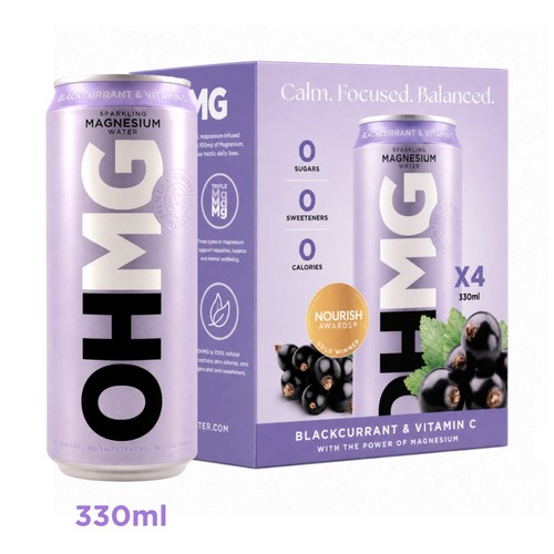 OHMG Blackcurrant sparkling magnesium water