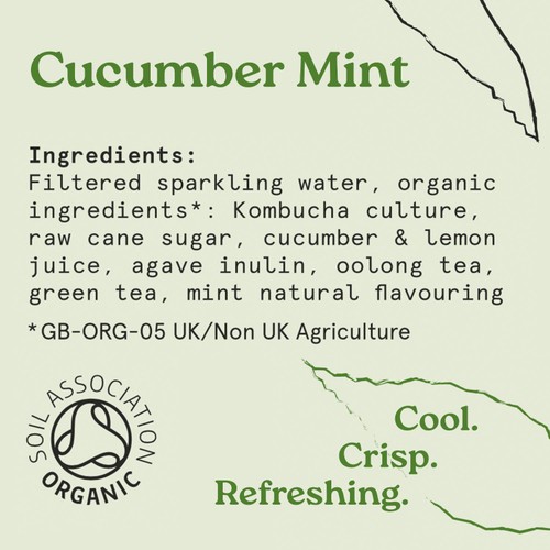 HOLOS Organic Sparkling Tea Cucumber Mint