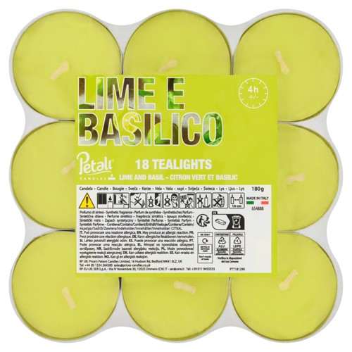 Price's Candles Petali Lime & Basil Tealights
