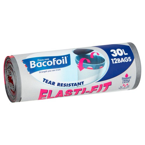 Bacofoil Elasti-Fit Bin Bags 30L