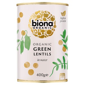 Biona Organic Green Lentils in Water 400g