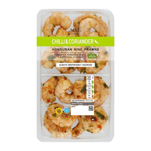 M&S Chilli & Coriander Honduran King Prawns