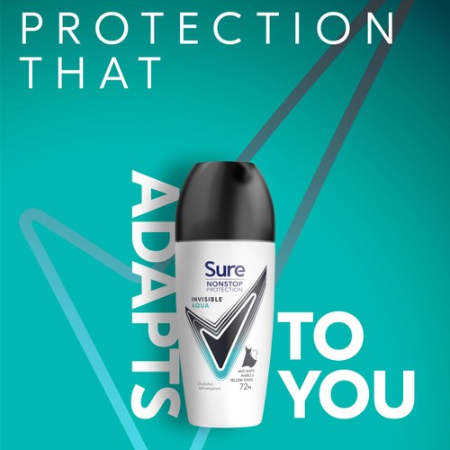 Sure Women 72hr Nonstop Antiperspirant Deodorant Roll On Invisible Aqua