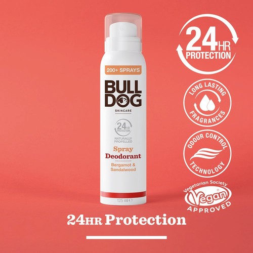 Bulldog Bergamot & Sandalwood Naturally Propelled Spray Deodorant