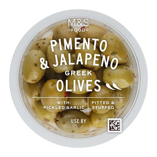 M&S Olives with Garlic, Pimento & Jalapeno