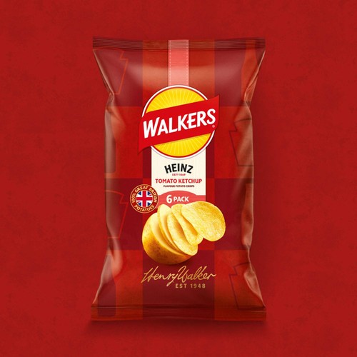 Walkers Tomato Ketchup Multipack Crisps 6x25g