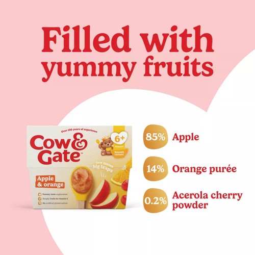Cow & Gate Apple Orange & Acerola Baby Food Fruit Pot 6+ Months
