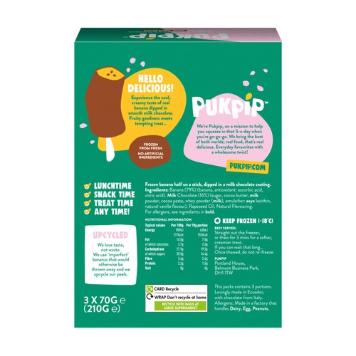 Pukpip Real Banana Dipped in Milk Chocolate