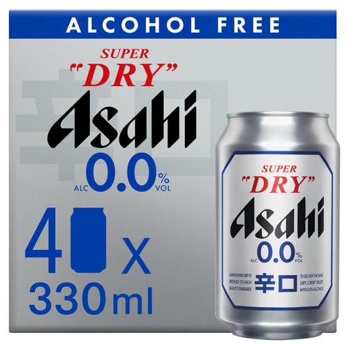 Asahi Super Dry 0% Alcohol-Free Beer Lager Cans