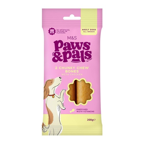M&S Paws & Pals Chunky Chew Bones with Chicken Dog Treats