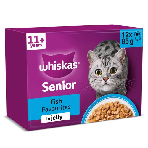 Whiskas 11+ Senior Wet Cat Food Fish Favourites in Jelly