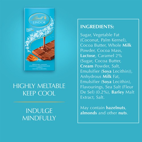 Lindt Lindor Milk Salted Caramel Chocolate Bar