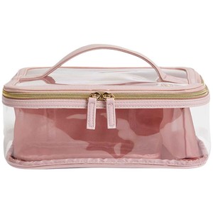 M&S Womens 4 Piece Make Up Bag Set, Pale Pink