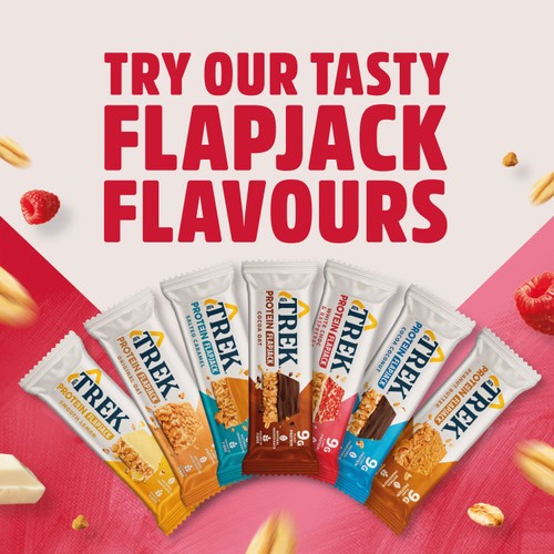 TREK White Choc & Raspberry Protein Flapjacks Multipack