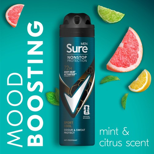 Sure Men 72hr Nonstop Protection Sport Cool Antiperspirant Deodorant 