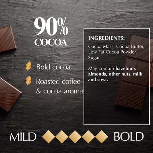 Lindt Excellence Intense Dark 90% Cocoa Chocolate Bar