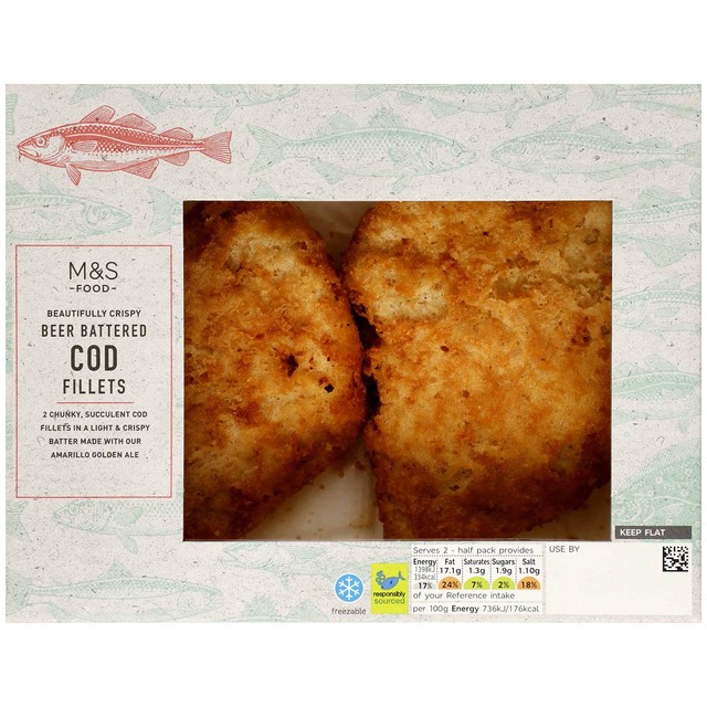 M&S Beer Battered Cod Fillets - Ocado