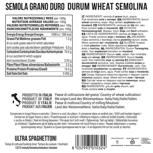 Filotea Ultra Spaghettoni Durum Wheat Semolina Pasta