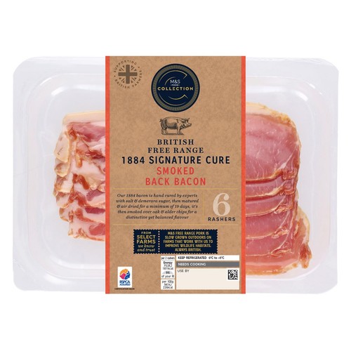 M&S Collection British Free Range1884 Signature Cured Smoked Back Bacon
