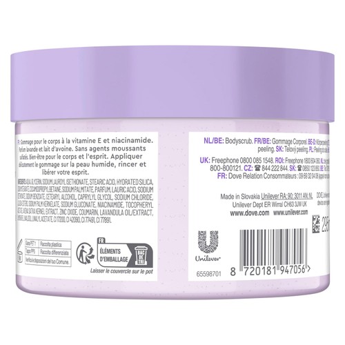 Dove Body + Mind French Lavender & Oat Milk Bath Scrub