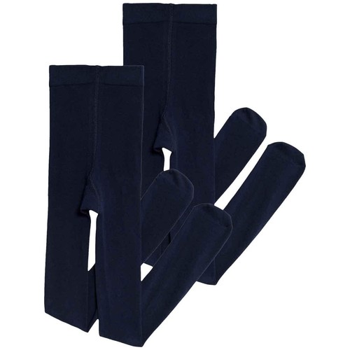 M&S Girls Cotton Rich School Tights, 2-3 Years, Navy