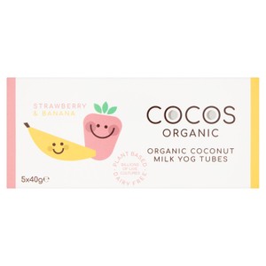 COCOS Organic Strawberry and Banana Coconut Yoghurt Tubes