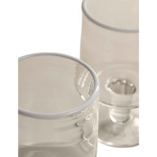 M&S Contrast Rim Wine Glasses, White