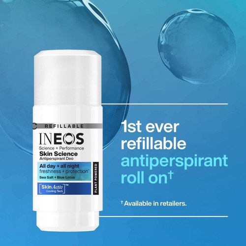 INEOS Antiperspirant Deodorant Roll On Sea Salt + Blue Lotus