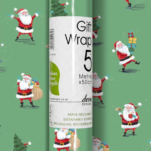 Jolly Santa Christmas Rollwrap
