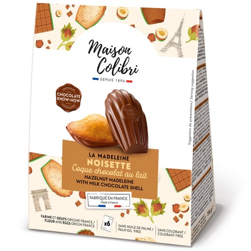 Maison Colibri Hazelnut Madeleine Milk Chocolate Shell