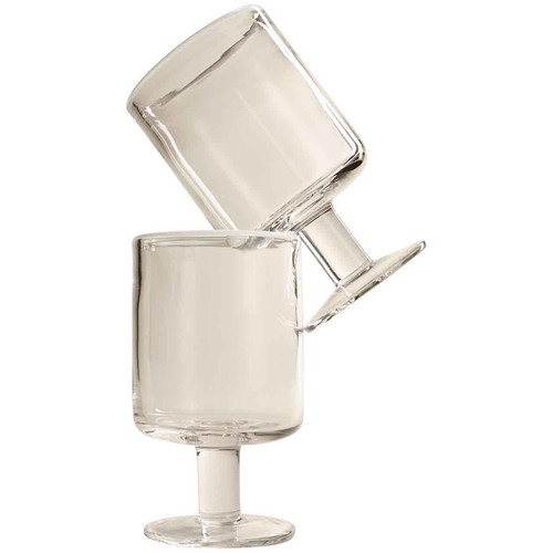 M&S Set of 2 Contrast Rim Wine Glasses, White
