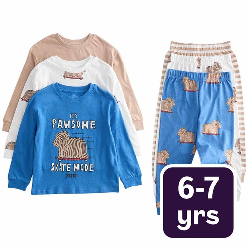 M&S Pawsome PJ, 6-7 Years, Blue