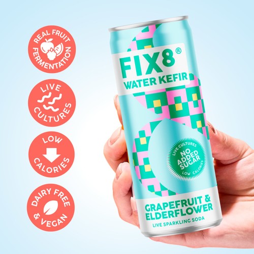 Fix8 Water Kefir Grapefruit Elderflower