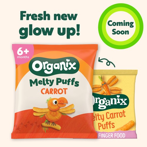 Organix Melty Carrot Puffs Baby Snack Multipack 6+ Months