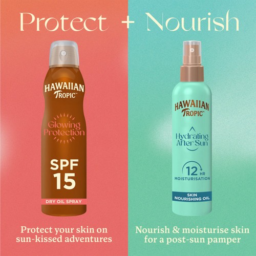 Hawaiian Tropic Glowing Protection SPF 15 Dry Oil Continuous Sun Spray