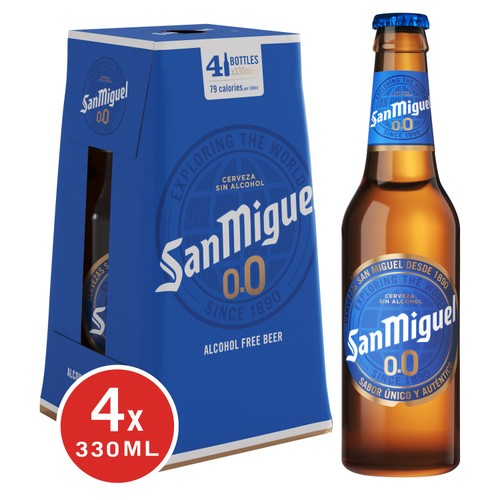 San Miguel Spanish Alcohol-Free Lager Beer Bottles
