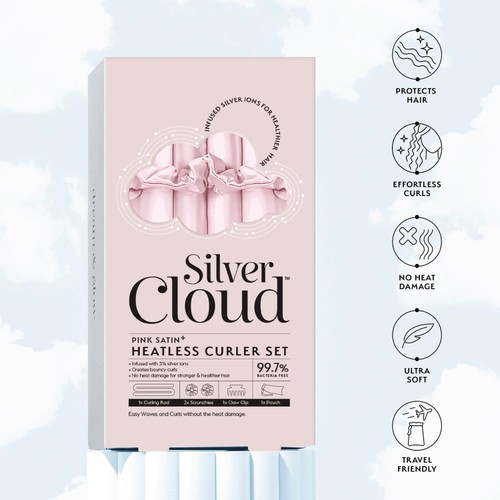 Silver Cloud Pink Heatless Curler Set