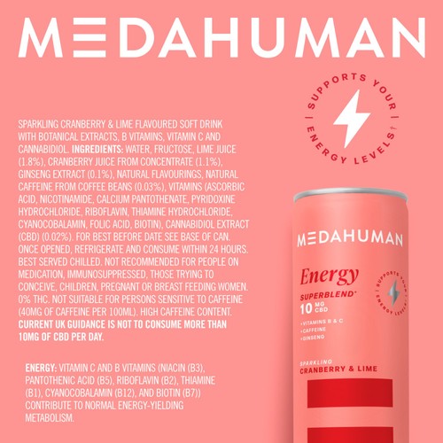 Medahuman Energy CBD Drink Cranberry & Lime