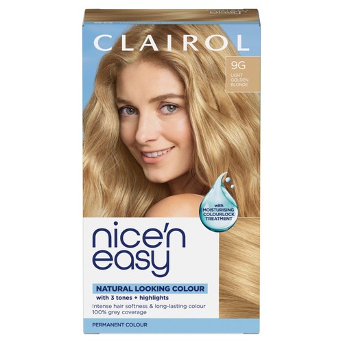 Clairol Nice'n Easy Permanent Hair Dye, 9G Light Golden Blonde