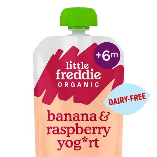 Little Freddie Dairy Free Banana & Raspberry Yoghurt Baby Pouch 6+ Months