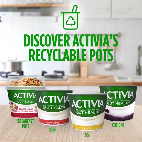 Activia Fibre Plain Yogurt & Red Berries Museli Breakfast Pot