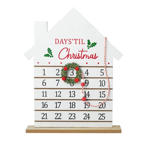 Days 'Til Christmas White Advent House